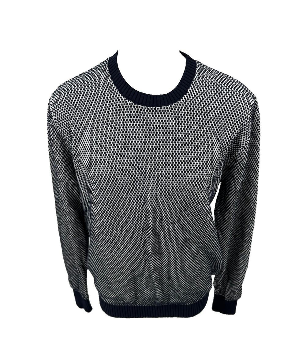 BRUUN & STENGADE Mens Large Cotton Pullover Sweater Crew Neck CD13